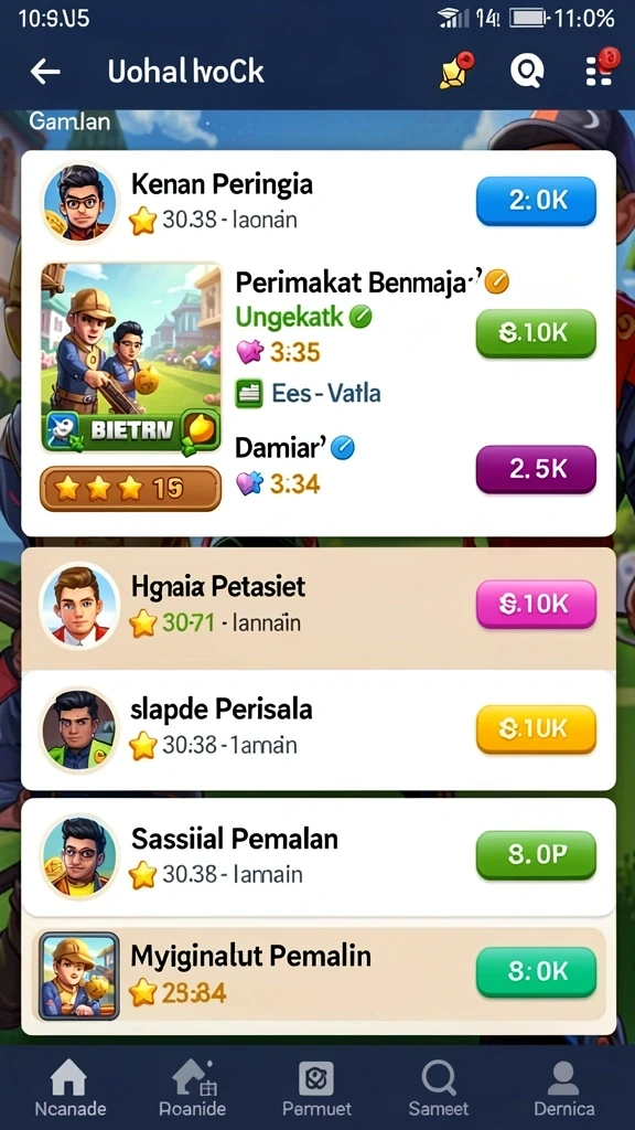 Sistem level menantang dengan grafis menawan.