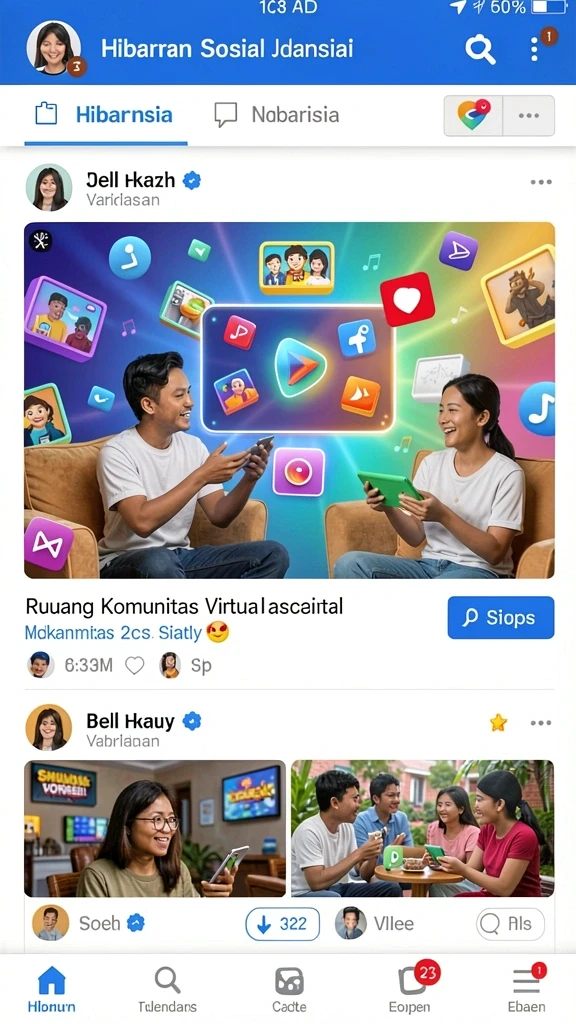 Screenshot menunjukkan lingkungan permainan yang berwarna-warni dan detail.