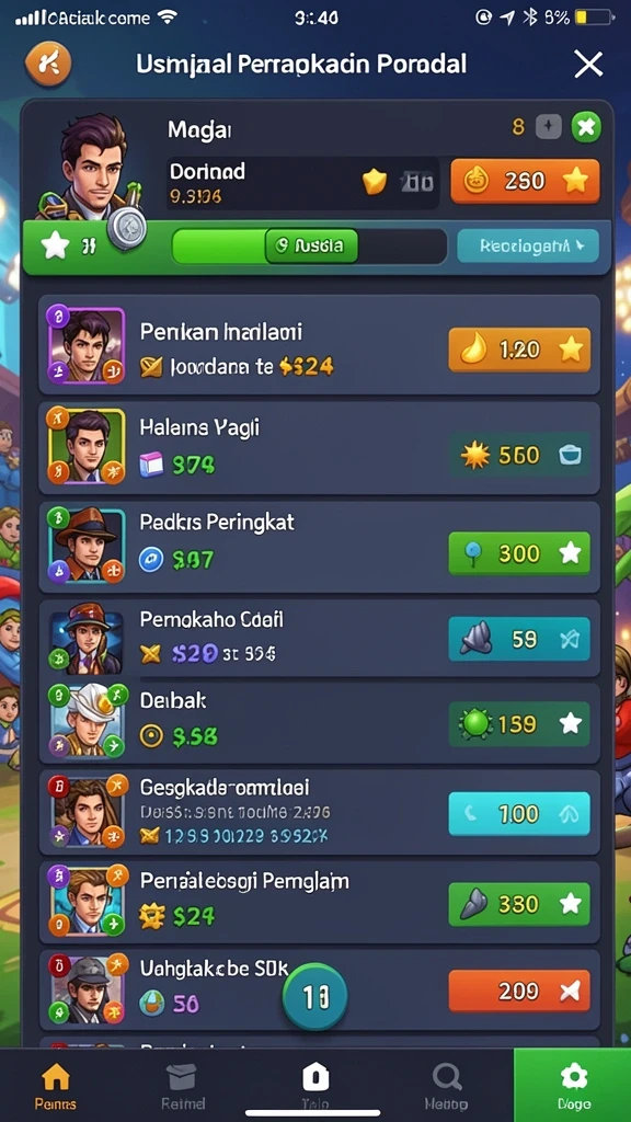 Karakter unik dengan skill berbeda-beda.