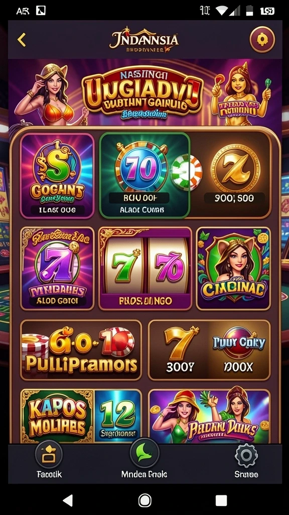 Tangkapan layar upgrade karakter dengan item menarik.