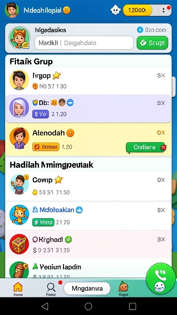 Screenshot menunjukkan fitur multiplayer dengan teman-teman.